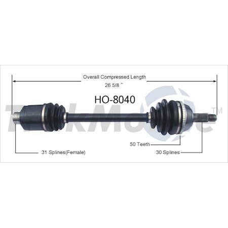 Surtrack Axle Cv Axle Shaft, Ho-8040 HO-8040